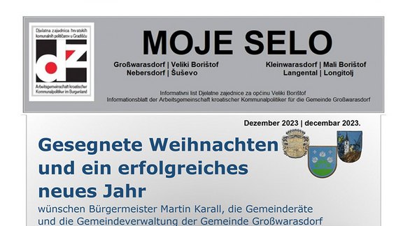 Deckblatt der Gemeindenachrichten Dezember 2023