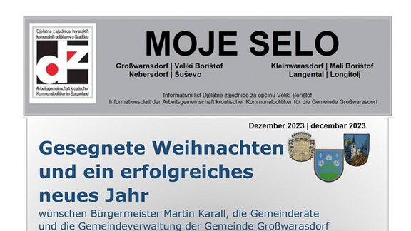 Deckblatt der Gemeindenachrichten Dezember 2023  